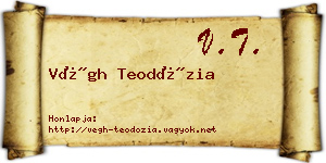 Végh Teodózia névjegykártya